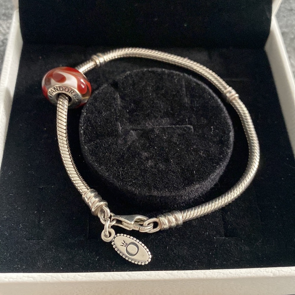 Brand new silver Pandora charm bracelet with charm